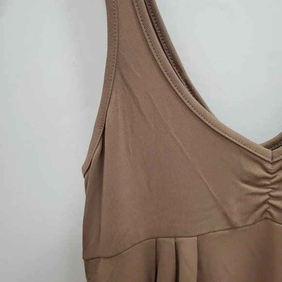 Carilyn Vaile Women's Brown Slinky Knit Sleeveless Flowy Princess Maxi USA Sz S - Picture 2 of 5